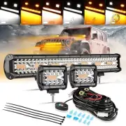 AUXBEAM Strobe/Flash 20" LED Work Lights Bar Spot Flood For Ford F150 4''in Pods