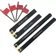 4pcs 12mm Shank Lathe Boring Bar Turning Tool Holder with 4pcs L Wrenches Set