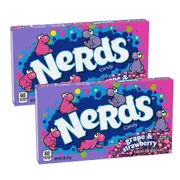 Nerds Candy Strawberry And Grape141g Theatre Box - 2 Pack American Candy