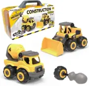 Construct IT Buildables 2-in-1 Digger & Cement Truck – 39-Piece STEM Construc...