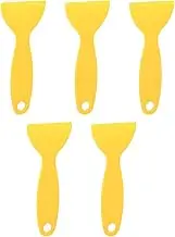 Resin Removal Scraper, Ergonomic Handle 5 Pieces Yellow Plastic Spatula for 3D Printer, Portable Flexible for 3D Printing