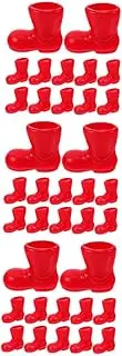 Amosfun 3sets Miniature Boots Set Tiny Santa Festival Boots Mini Christmas Decor for Dollhouse Play 6pairs*3