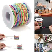 Bracelet String Elastic Cord - 1 Rolls Stretchy String for Bracelet Making, Rainbow Elastic String Thread Rope for Bracelets, Jewelry Making, Necklaces, Beads,