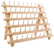 60-Spools Wooden Thread Holder Sewing and Embroidery Thread Rack and Organizer T