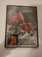 Michelob Light Hockey Print Ad Vintage 1982 Framed 8.5x11