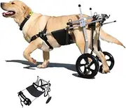 2 Wheel Adjustable Hind Leg Rehabilitation Aid, Large Pet Dog Wheelchair, Dog Cat Full Support Aid, Dog Hind Leg Mobility Aid, Dog Stroller Walking Tool,XL