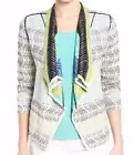 $168 NWT NIC + ZOE SzM SHADED WAVES REVERSIBLE OPEN FRONT DRAPED CARDIGAN MULTI