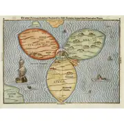 Bunting 1581 Map World Cloverleaf Jerusalem Large Art Print 18X24"