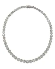 Bloomingdale's Fine Collection Diamond Round & Baguette Collar Necklace in 14K White Gold, 10.50 tcw