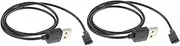 AsrMyjcx 2X USB Watch Charging Cable Charging Base Black