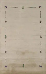 One-of-a-kind Rectangle Tribal Gabbeh Foyer Rug Hand-knotted Wool 3x5 ft