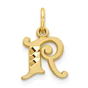 10K Yellow Gold Initial R Charm