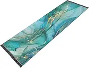 YXYZRMY Green Marble Gold Washable Runner Rug 2’ x 6’ Non Slip Runner Rug for Hallways Entryway Bedroom Floor Carpet Runner- Soft Thin Mat with Rubber Backing for Family Pet