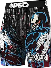 [PSD] Men's Marvel Print Boxer Briefs - 7 Inch Inseam Breathable and Supportive Men's Underwear with Moisture-Wicking Fabric
