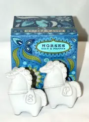 Jonathan Adler Salt & Pepper Shaker Horse White Pottery New w/BOX