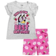 Bluey Girls' Toddler 2-Piece "Best Day Ever" Short Set (Size 2T - 4T)