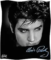 Midsouth Products Elvis Presley Blue Eyes Super-Soft 100% Polyester Double-Sided Blanket Throw