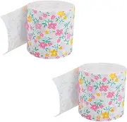 HEALEEP Roll Paper Napkin 2 Rolls Fashion Floral Toilet Paper Handkerchief for Party