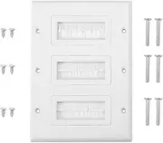 QANYEGN Brush Wall Plate, Multi Function Port Cover, Outlet Wall Mount Multimedia Panel for HDMI HDTV Speaker Wires (Three Mouths)