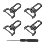 4Pcs Swivel Clasps, 0.98" D Ring Detachable Snap Hook with Screwdriver, Black