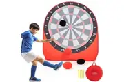 Costway Foldable & Portable Dartboard Soccer Target Dartboard w/4 Kick Balls & 1 Bag Red