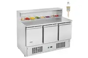 VEVOR Commercial Refrigerator 337L Sandwich Salad Prep Table 3 Doors w/ 8 Pans