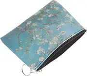 [WRITWAA] Elegant Retro Oil Painting Coin Purse Women's Change Wallet Pouch Small Bag Pouch Women's Mini Coin Purse Zipper Wallet