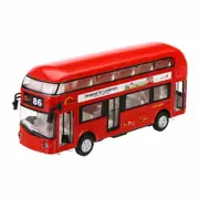 Double-Decker Sound Light Metal Tour London City Bus Pull Back Car Kids Toy