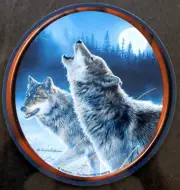 Wolves Howling Decal Die Cut Car Wolf Moon Indian Tribal Round Window Sticker