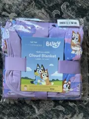 NIB Little Sleepies Bluey Sleepytime Large Cloud Blanket Purple Ready To Ship!