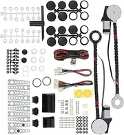 JDMSPEED New Universal Electric Power Window Lift Regulator Conversion Kit with Switches Wiring and Hardware for 2 Door Pickup SUV Truck Van Car