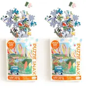 2x 100pc WerkShoppe Snax Jigsaw Puzzle 8x10in Day Tripping Educational Game 7y+