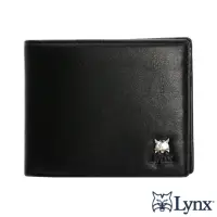在飛比找momo購物網優惠-【Lynx】美國山貓進口牛皮9卡拉鍊短夾 - 黑色