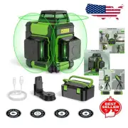 Professional 3x360° Green Beam Laser Level with Rechargeable Battery & Magnet