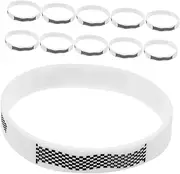 WOONEKY Silicone Checkered Flag Bracelets 12/pkg Racing Wristband for Fans Teams Sports