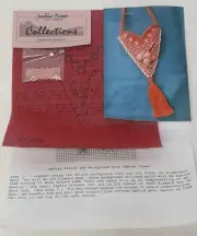 HP Needlepoint SUNDANCE DESIGNS Keepsake Pouch HEART with BEADS