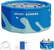 Folding Pool, Non-Inflatable Family Bath Pool, No Installation, Water Feature Pool for Garden, Outdoor, Patio, Home