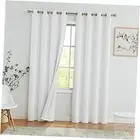 White Solid Full Blackout Window Curtains for Bedroom Noise Reducing Triple