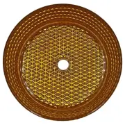 Scotch 14" Tempered Glass Circular Bathroom Vessel Sink in Gold