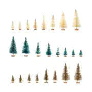 24 Pcs Mini Christmas Tree Snow Flock Small Figurines Xmas Ornaments