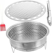 Abaodam 1 Set Portable Stainless Steel Camping Barbecue Grill Convenient Outdoor Bbq Rack Multi Functional Charcoal Grill for and Storage for Outdoor Cooking and