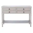 Haines 13 in. Greige Rectangle Wood Console Table with Drawer