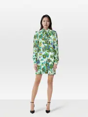 Floral Print Mini Long Sleeve Dress