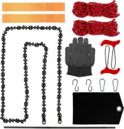 53 Inch High Reach Tree Limb Hand Rope Chain Saw, Tree Limb Rope Saw 68 Teeth...