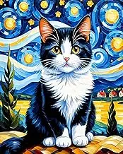 EIBEILI Diamond Art Kits for Adults, Cat 5D Diamond Painting Kits for Beginner DIY Gem Art Full Drill Diamond Dots Crystal Craft Kits for Home Wall Decor Gifts 12x16inch