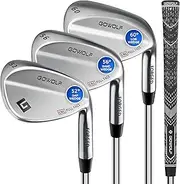 [Gowolf] Forged Golf Wedges 50/52/54/56/58/60 Degree Single or Sets for Men, Right Hand Premium Full Face Gap Wedge Sand Wedge Lob Wedge Golf Club, Great Golf Gifts - CNC Milled Face for More Spin