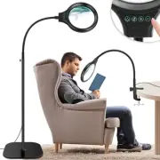 10X 30X Large Floor Magnifying Glass with Light and Stand,36 LED Flexible Goo...