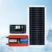 6000W-Solar Panel Set Solar Power Inverter Generator 100A Home 110V Grid SystAq
