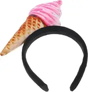 minkissy Fashion Headband for Women Ice Cream Design Hair Band Versatile for Curly Straight Wavy Hair