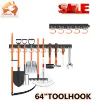 64"Graden Tool Storage Rack Adjustable Storage System Garden Hose Holder